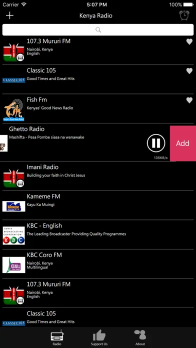 Capturas de tela do Kenyan Radio