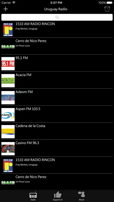Ảnh chụp màn hình của Uruguayan Radio