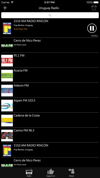 Ảnh chụp màn hình của Uruguayan Radio
