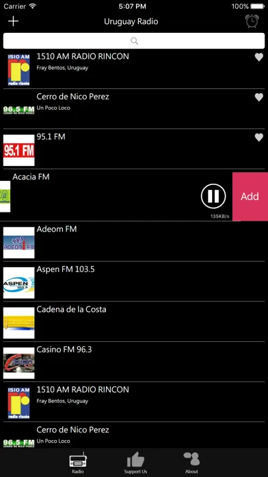 Ảnh chụp màn hình của Uruguayan Radio