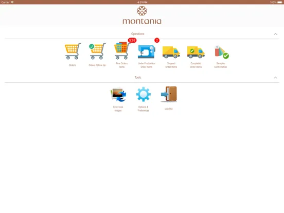 Tangkapan layar MyMontania iPad 