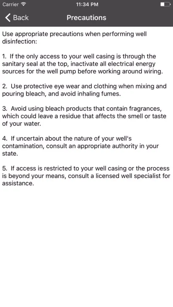 Well Disinfection 스크린샷