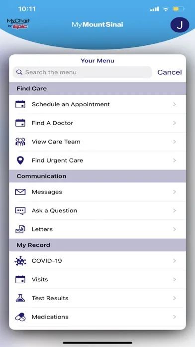 MyMountSinai 스크린샷
