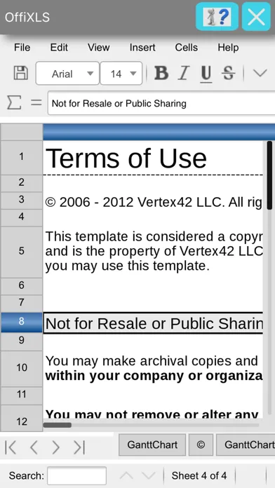 Ảnh chụp màn hình của OffiXLS spreadsheet editor