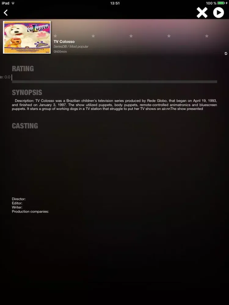 Captures d'écran de SeriesDB TV series iPad 