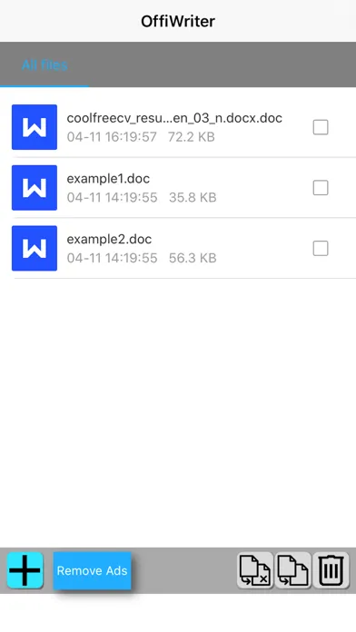 OffiWriter document editor Screenshots
