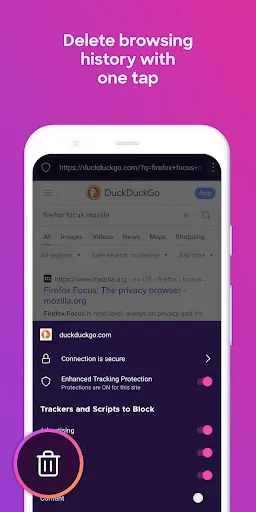 Capturas de tela do Firefox Focus: No Fuss Browser
