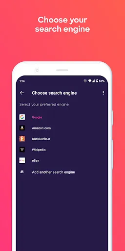 Capturas de tela do Firefox Focus: No Fuss Browser