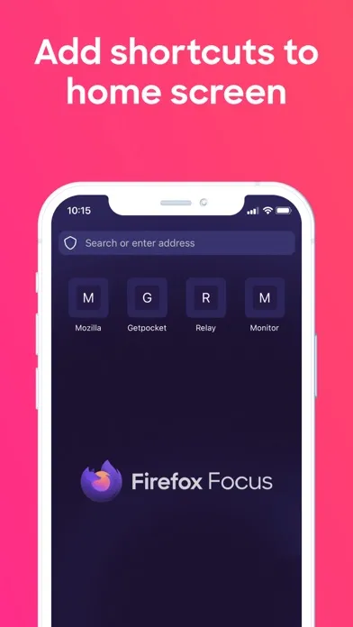 Captures d'écran de Firefox Focus: Privacy browser