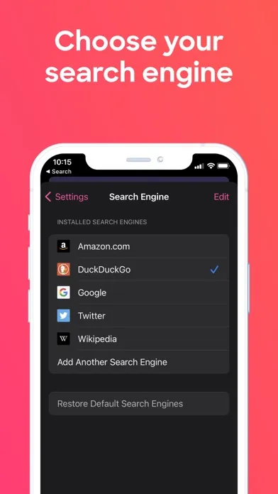 Captures d'écran de Firefox Focus: Privacy browser