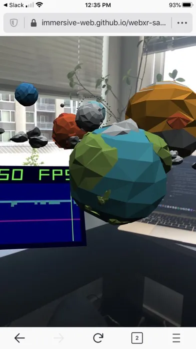 Tangkapan layar WebXR Viewer