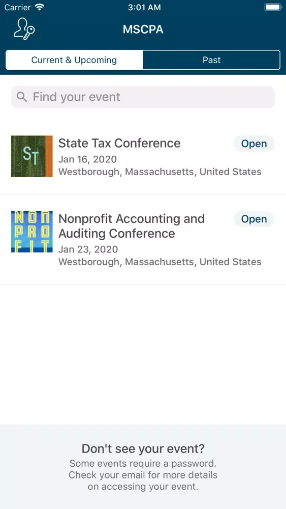 Capturas de tela do MA Society of CPAs