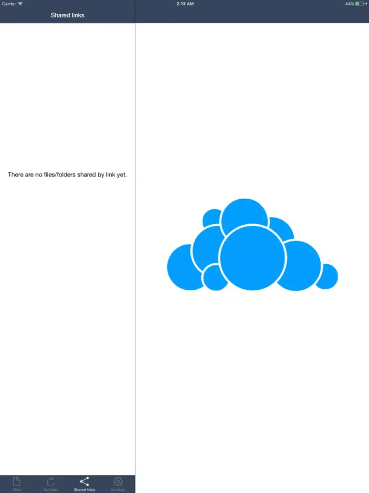 Tangkapan skrin Storswift ownCloud iPad 