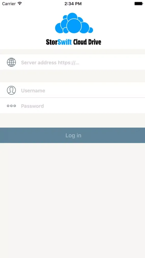 Tangkapan skrin Storswift ownCloud
