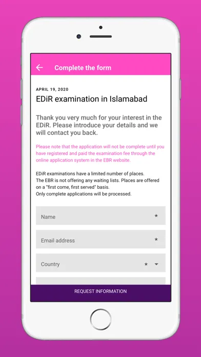EDiR App Screenshots