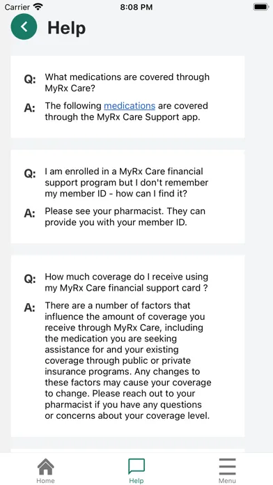 MyRx Care Support 스크린샷