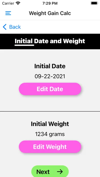 Pediatric Calc Screenshots