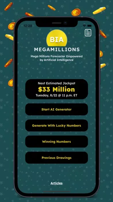Captures d'écran de Bia Megamillions