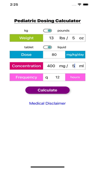 Скриншоты Peds Dose Calc