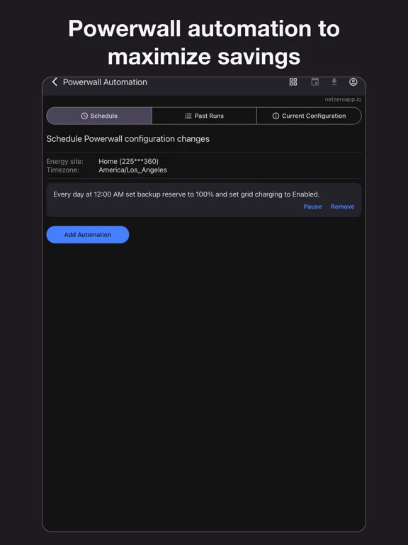 Netzero for Powerwall iPad  Screenshots