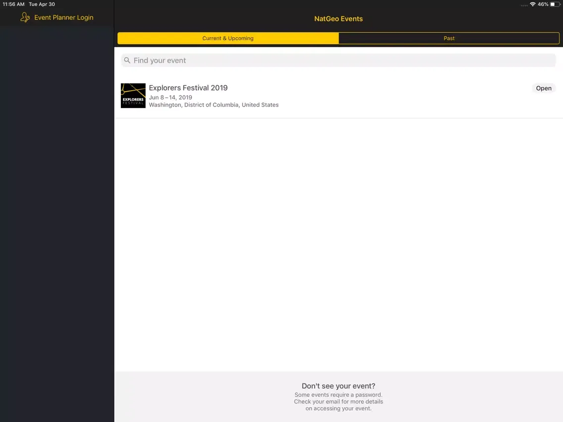 Captures d'écran de Nat Geo Society Events iPad 