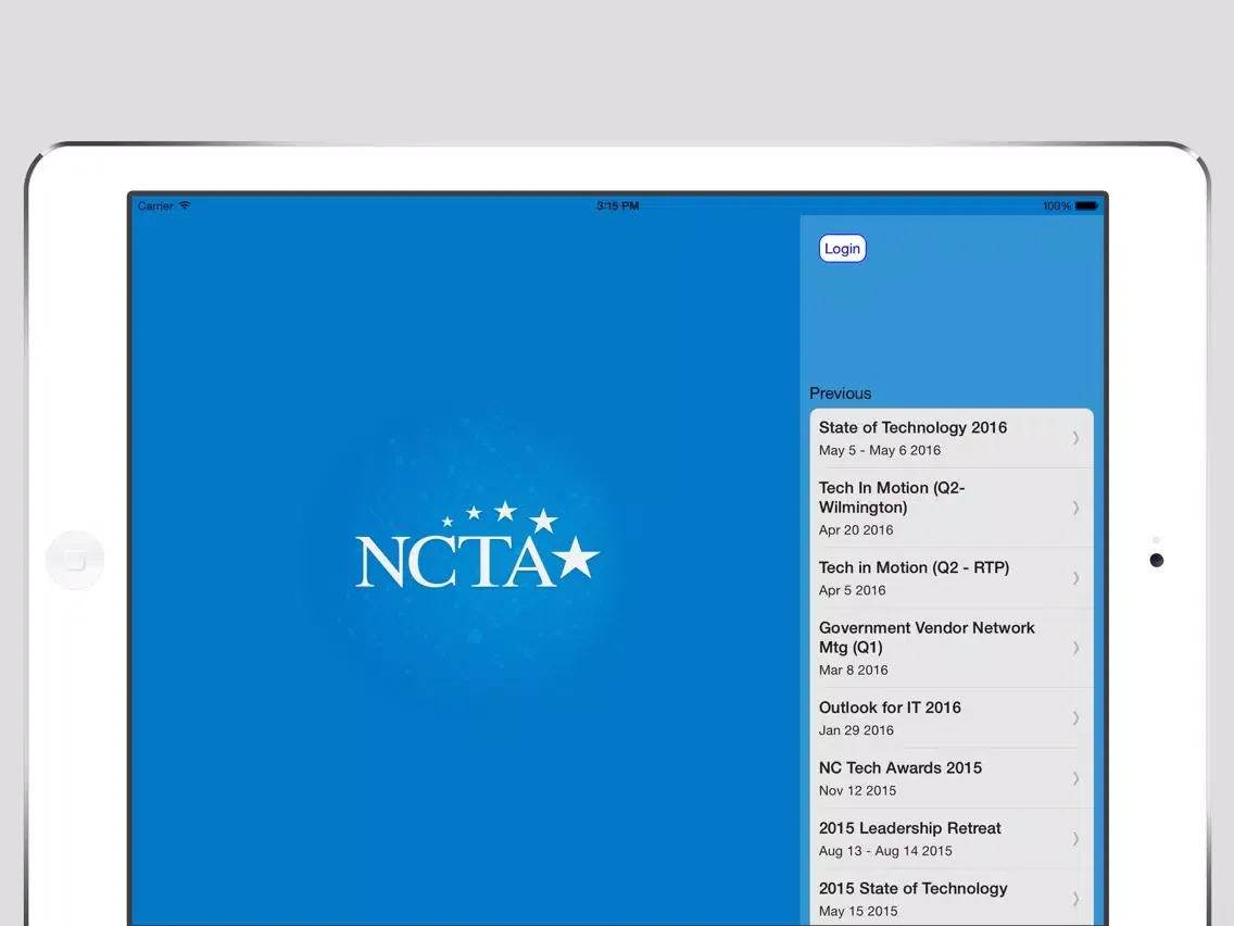 North Carolina Technology Association Events iPad  스크린샷
