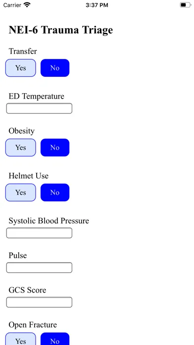 Tangkapan layar Trauma Intervention Prediction
