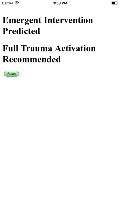 Tangkapan layar Trauma Intervention Prediction