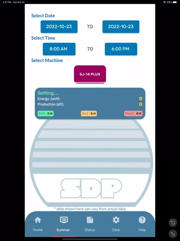 SDP Machines iPad  스크린샷