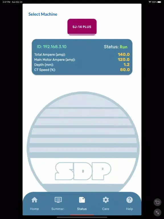 SDP Machines iPad  스크린샷