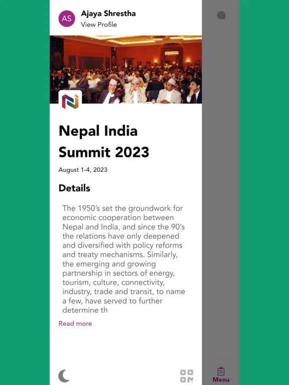 Capturas de tela do Nepal India Partnership Summit iPad 
