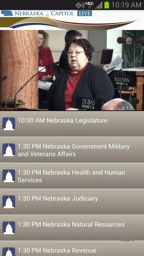 Tangkapan skrin Nebraska Capitol Live