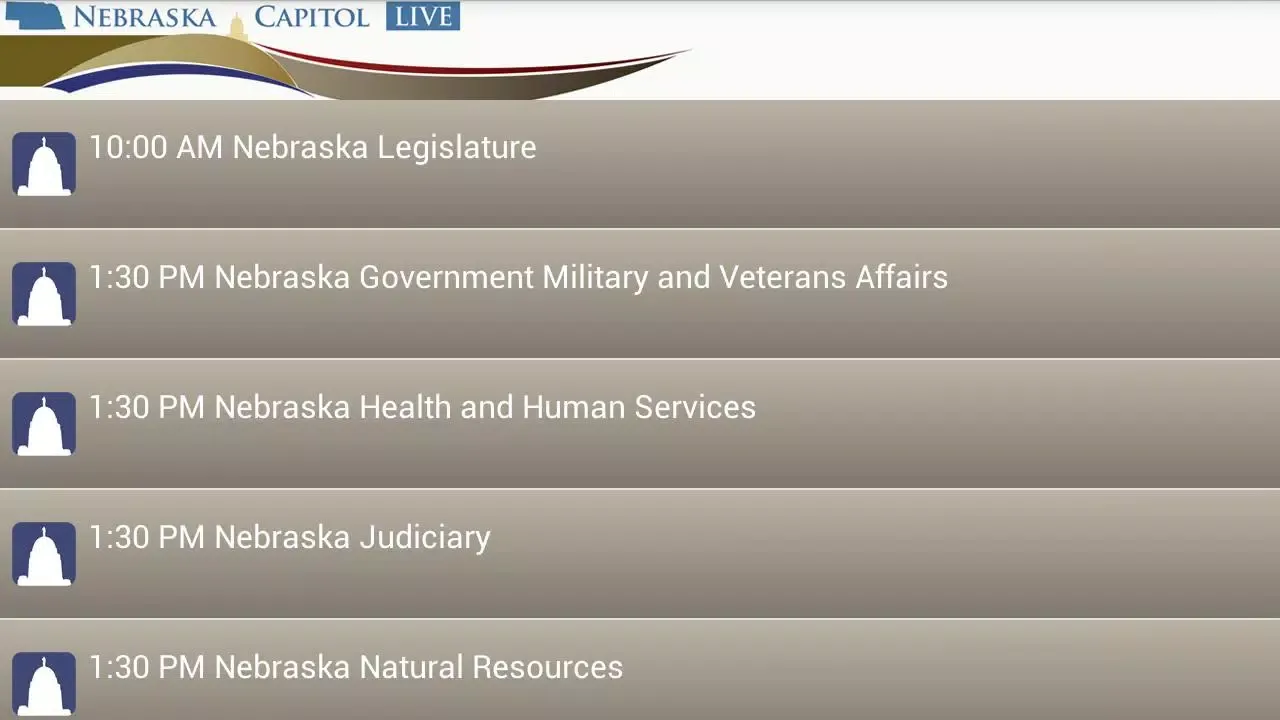 Tangkapan skrin Nebraska Capitol Live