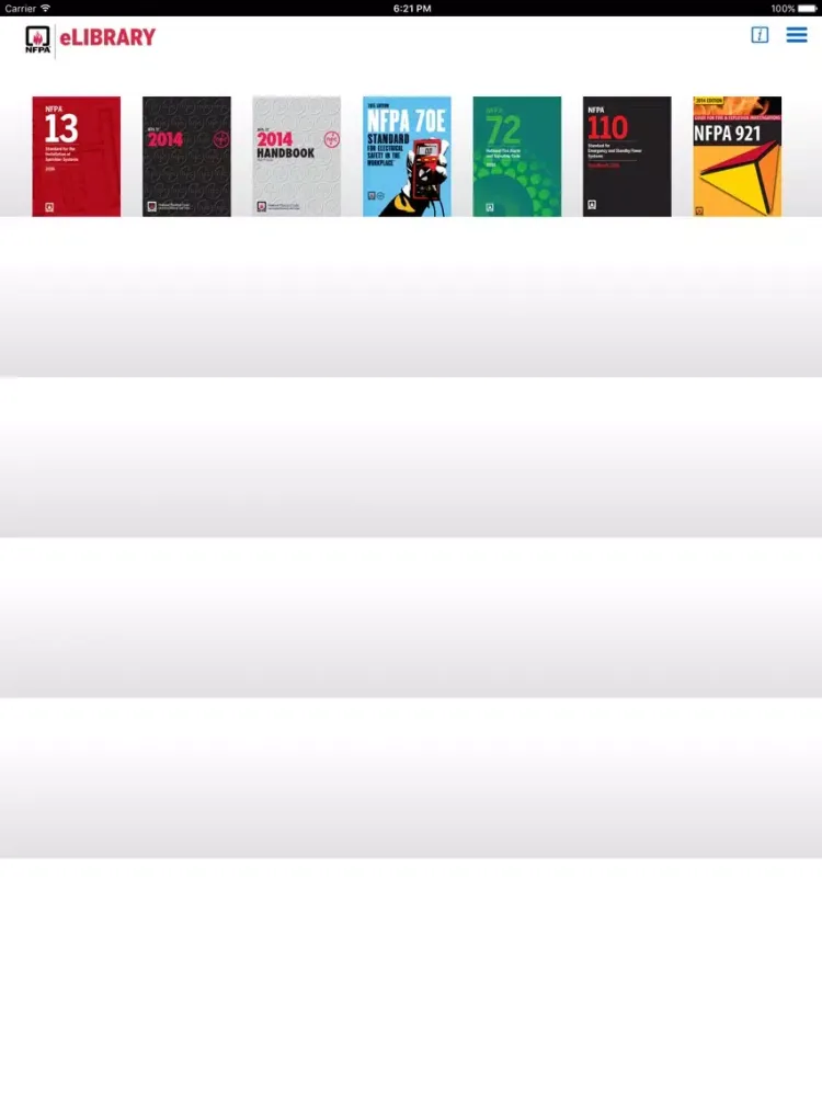 NFPA eLibrary iPad 應用截圖