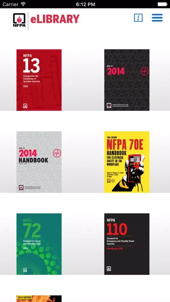 NFPA eLibrary應用截圖