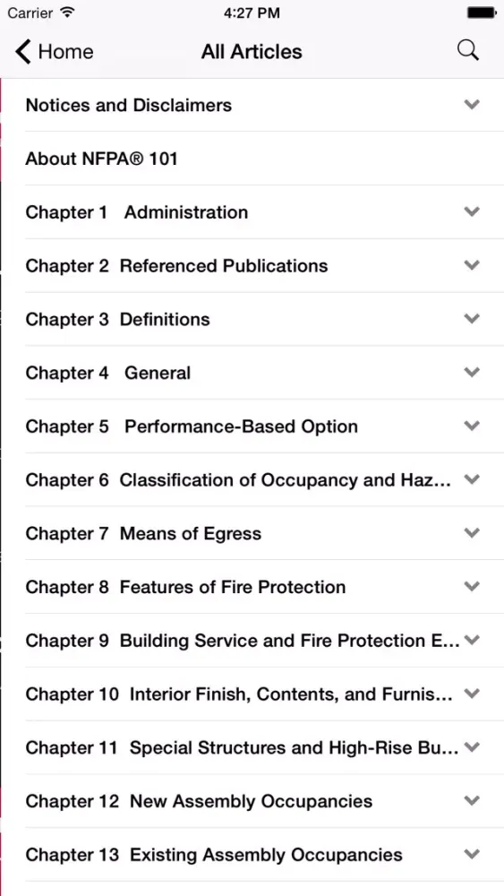 Capturas de pantalla de NFPA 101 2012 Edition