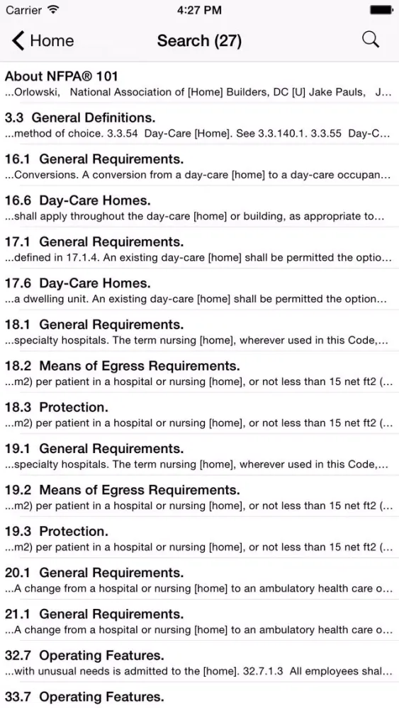 Capturas de pantalla de NFPA 101 2012 Edition