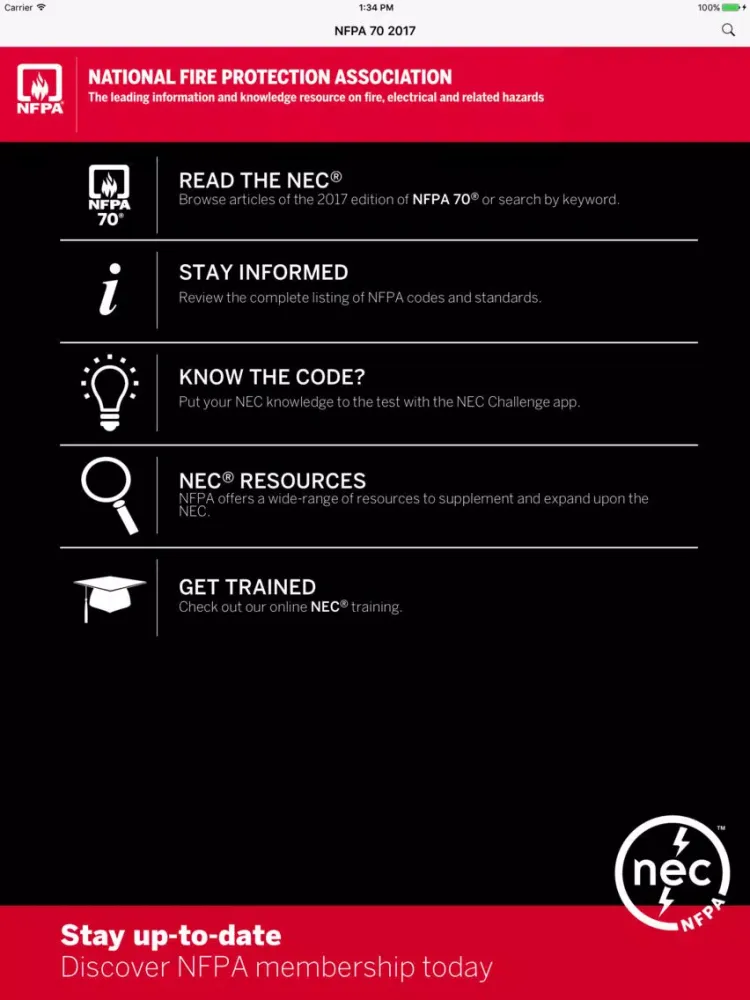 NFPA 70®: NEC® 2017 Edition iPad 应用截图