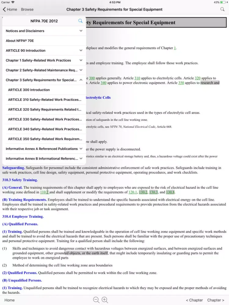 Скриншоты NFPA 70E 2012 Edition iPad 