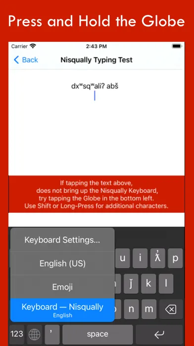 Tangkapan layar Nisqually Keyboard