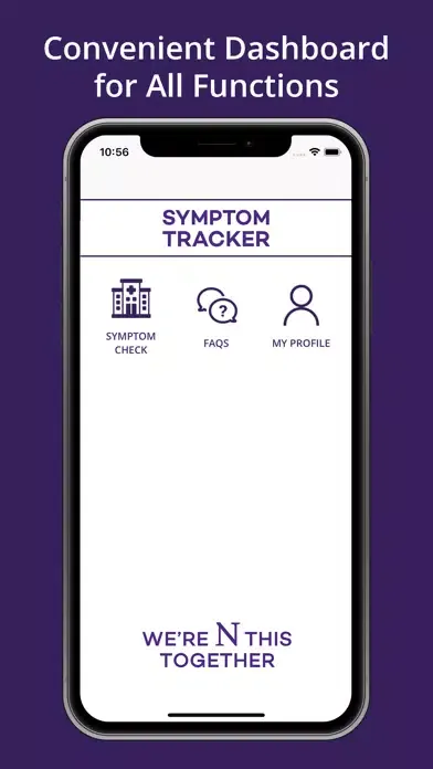 Tangkapan skrin Symptom Tracker: Northwestern