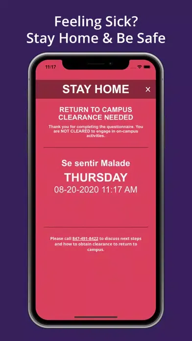 Tangkapan skrin Symptom Tracker: Northwestern