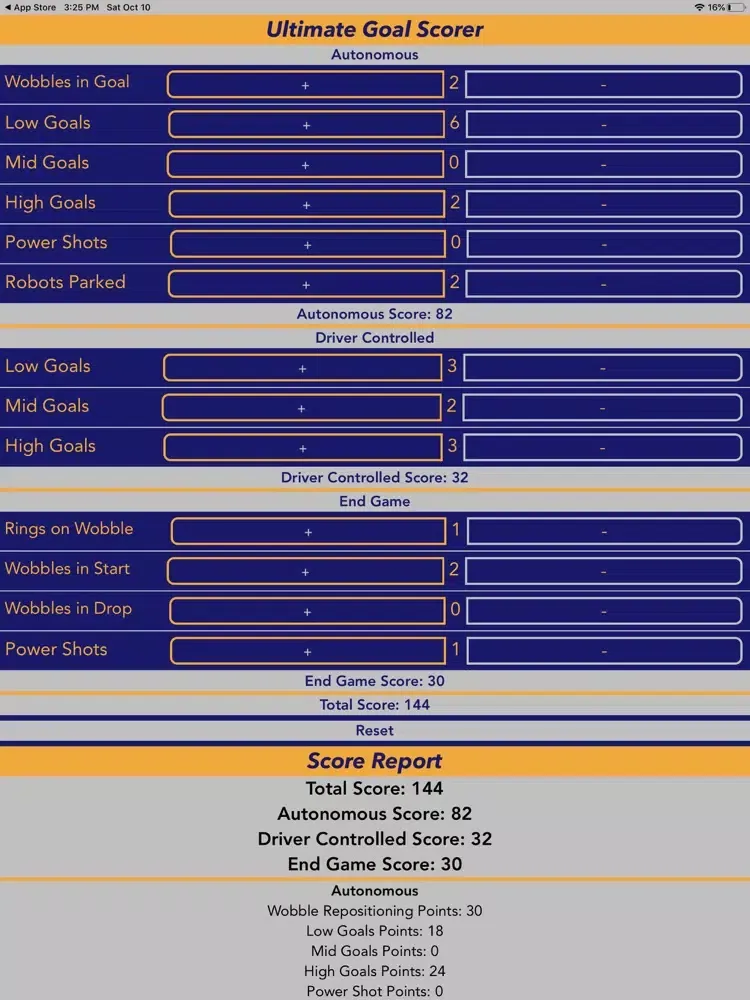 FTC 2020 Ultimate Goal Scorer iPad  스크린샷