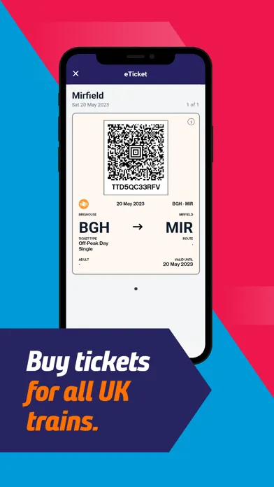 Tangkapan skrin Northern train tickets & times