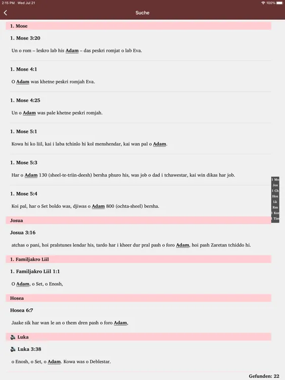 Capturas de pantalla de Bibel in Sinti-Romanes iPad 