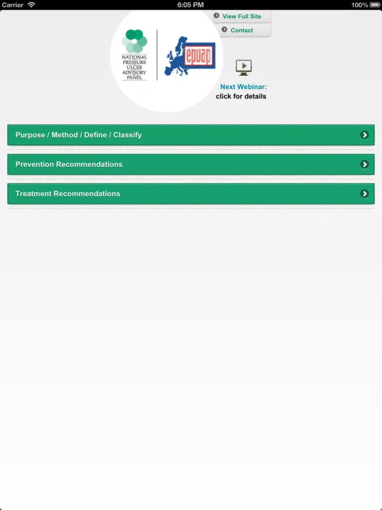 NPUAP/EPUAP 2009 Guidelines iPad  Screenshots