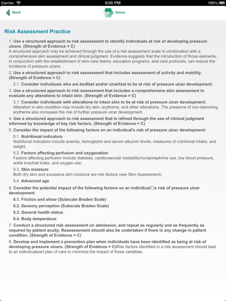 NPUAP/EPUAP 2009 Guidelines iPad  Screenshots