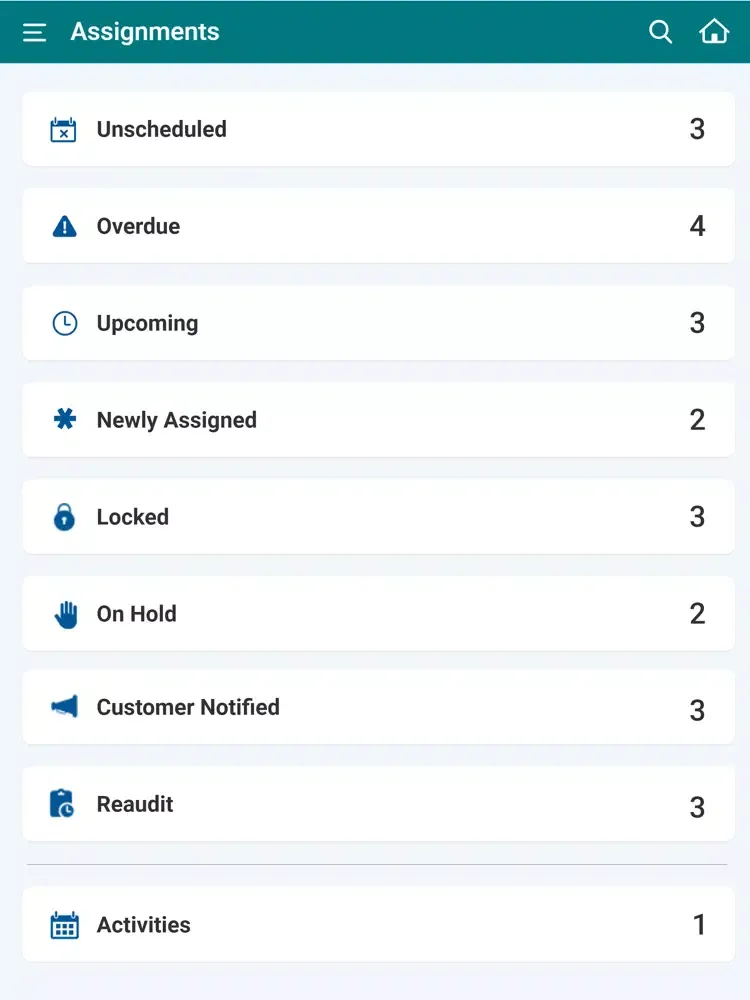 ภาพหน้าจอของ NSF Mobile Audit iPad 