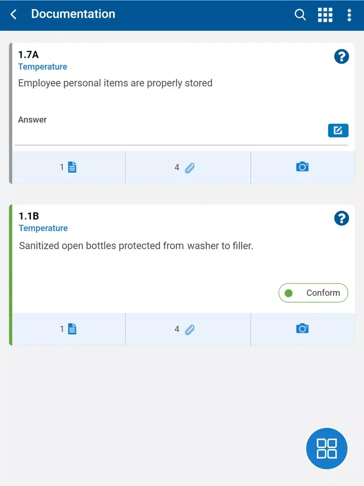 ภาพหน้าจอของ NSF Mobile Audit iPad 