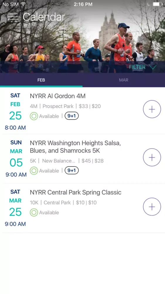 NYRR App স্ক্রিনশট